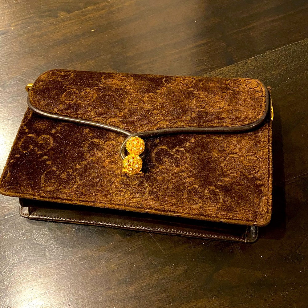 Gucci Rare Early Vintage Large GG Clutch Purse